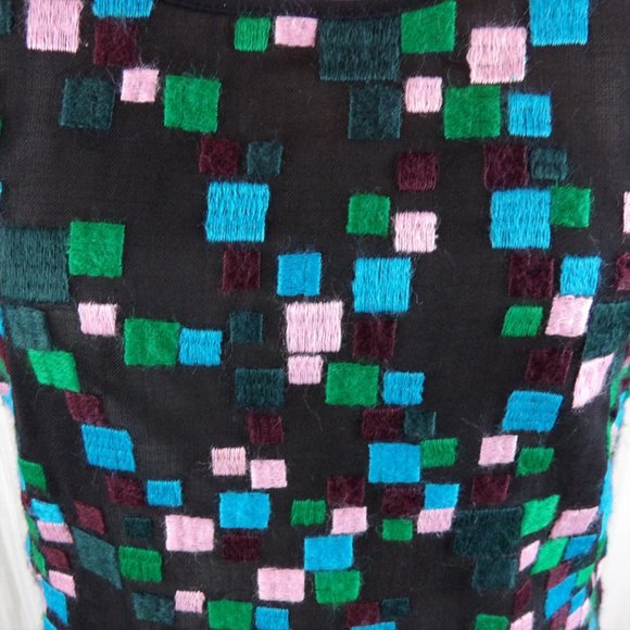 Catherine Malandrino  Black Dress Green/Blue/Pink - Picture 6 of 13